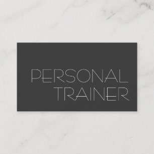 Grey Personal Trainer Fitness Business Card