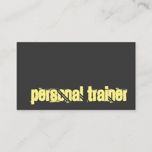 Grey Personal Trainer Fitness Sport Custom Linen Business Card (Front)