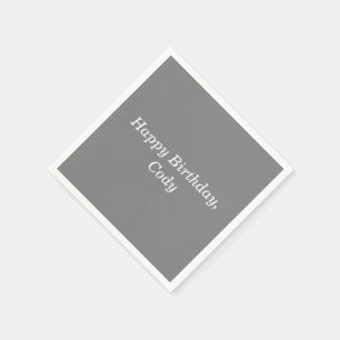 Grey Personalised All Occasion Disposable Napkins