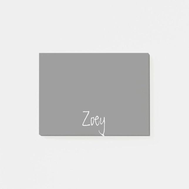 Grey Personalised Post It Notes (Front)