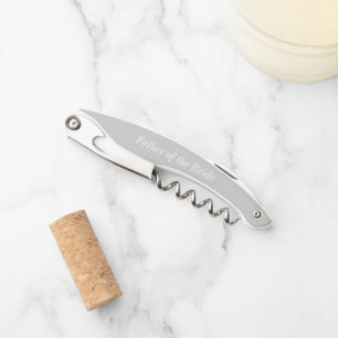Grey Personalised Wedding Father of the Bride Corkscrew