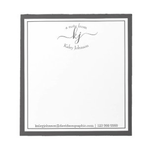 Grey Personalized From The Desk Of Notepad