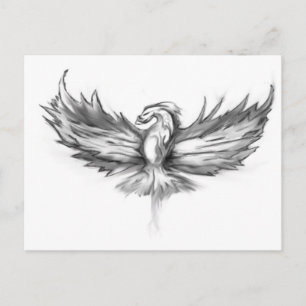 Grey Phoenix Rising Postcard