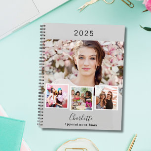 Grey photo collage appointments 2026 planner