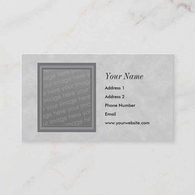 Grey Photo Frame Business Cards (Front)