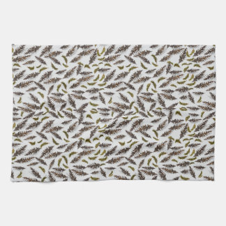 Grey Pinecones Evergreen Kitchen Towel