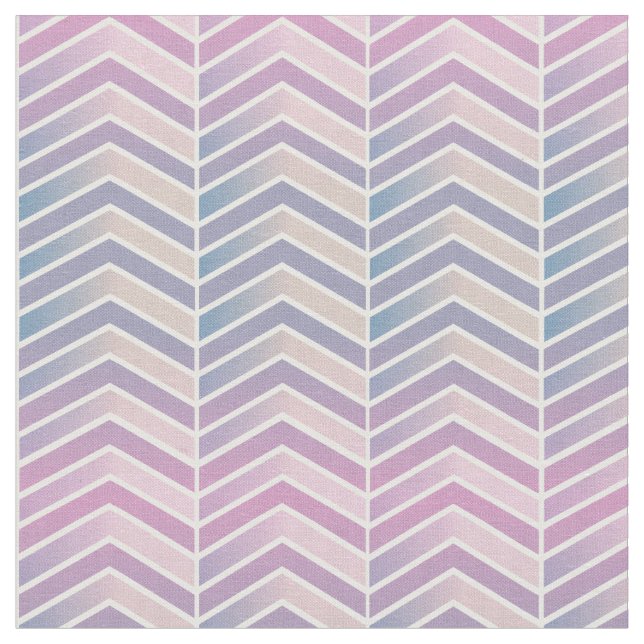 Grey, Pink and slate Gradient Chevron Fabric (Close Up)