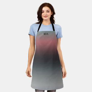 Grey, pink, black gradient, Ombre. Apron
