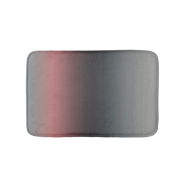 Grey, pink, black gradient, Ombre.  Bath Mat (Front)