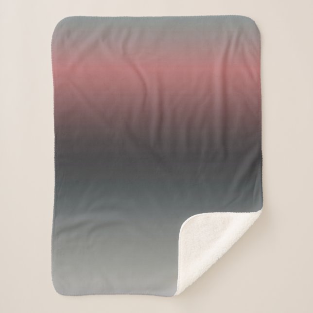 Grey, pink, black gradient, Ombre.  Sherpa Blanket (Front)