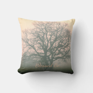 Grey / Pink Blessed Be Winter Oak Cushion