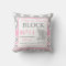 Grey Pink Elephant Baby Announcement Pillow