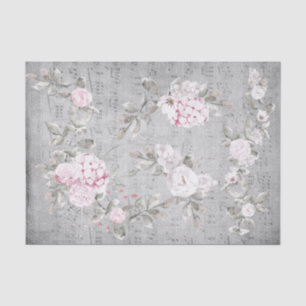 grey pink floral music sheet