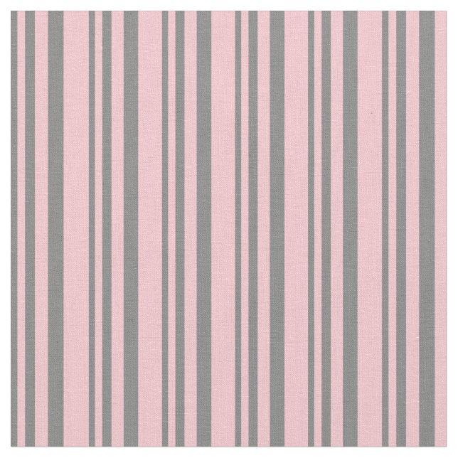 Grey & Pink Lined Pattern Fabric (Close Up)
