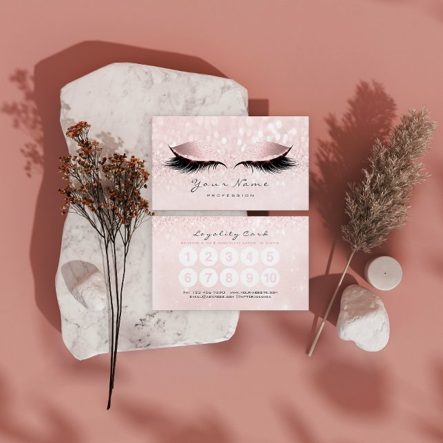 Grey Pink Loyalty Card Makeup Artist Lashes 10 (Creator Uploaded)