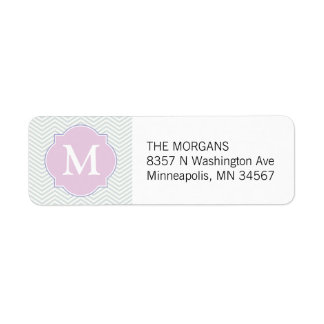 Grey & Pink Modern Chevron Custom Monogram