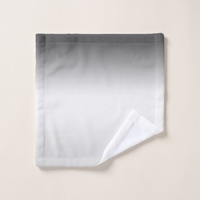 Grey pink Ombre Bath Towel Set (Wash Cloth)