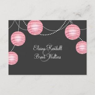 Grey & Pink Party Lanterns RSVP Card