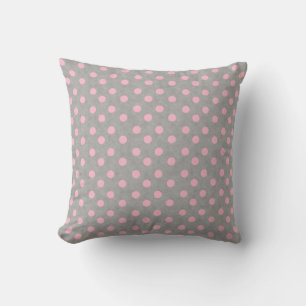 Grey & Pink Polka Dots Pillow
