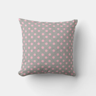 Grey & Pink Polka Dots Pillow