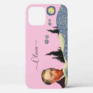 grey pink vincent artist NAME text editable iPhone 12 Case