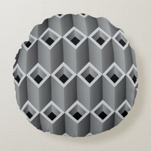 Grey pipes on top of each other - seamless backgro round cushion