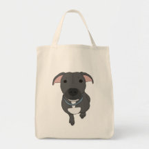 Grey Pit Bull Tote