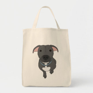 Grey Pit Bull Tote