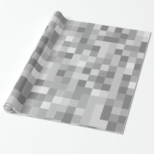 Grey pixels wrapping paper