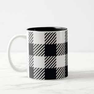 Grey Plaid   Checkers Mug