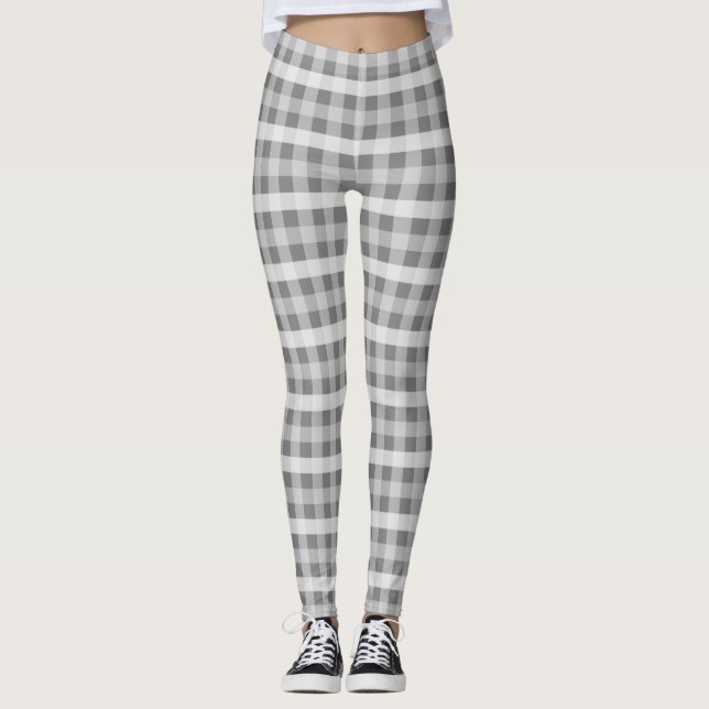 Grey Plaid Leggings (Front)
