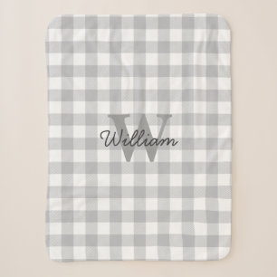Grey Plaid Pattern Blanket