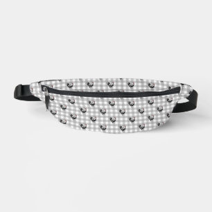 Grey Plaid Roosters Bum Bags