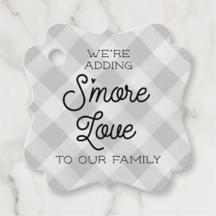 Grey Plaid S'more Love Baby Shower Favour Favour Tags