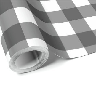 Grey Plaid  Wrapping Paper