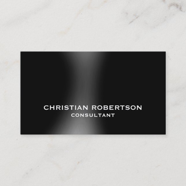 Grey Plain Modern Consultant Business Card (Front)