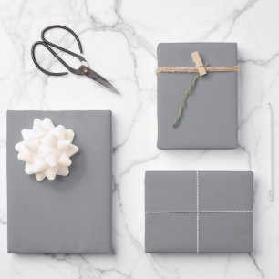 Grey plain solid colour  wrapping paper sheet