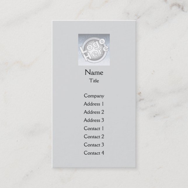 Grey Plain Vertical - Business Card (Front)