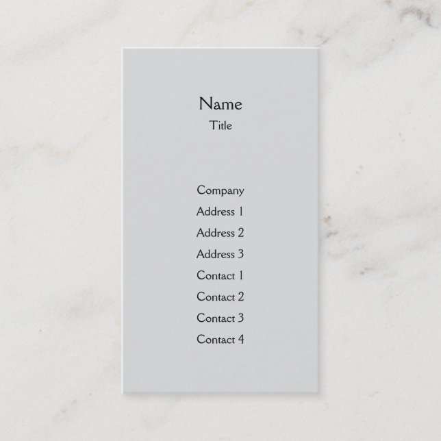 Grey Plain Vertical - Business Card (Front)