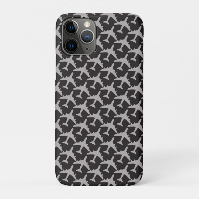 Grey Plane Aeroplanes Pilot Plane Aviation Aviator Case-Mate iPhone Case (Back)