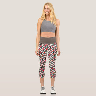 Grey Playing Cards Repeating Pattern Capris