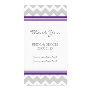 Grey Plum Chevron Wedding Labels