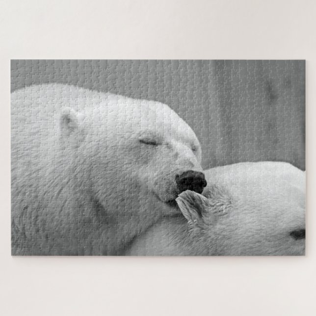 Grey polar bears photo jigsaw puzzle (Horizontal)