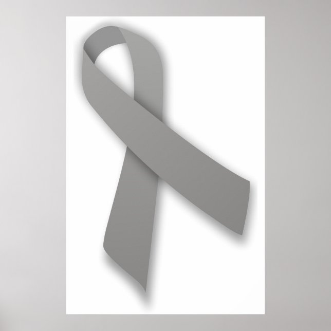 Grey Political Statement Awareness Ribbon Poster (Front)