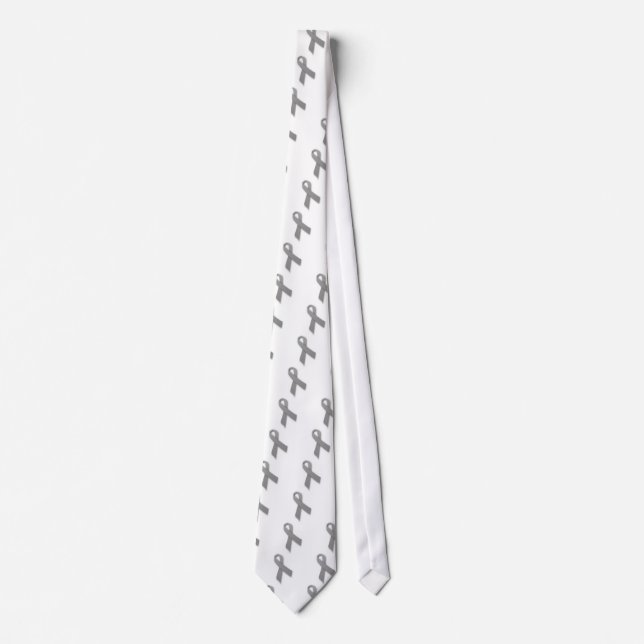 Grey Political Statement Awareness Ribbon Tie (Front)