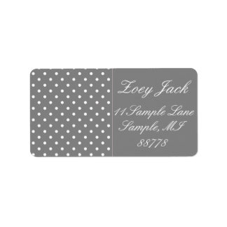 Grey Polka Dot Address Labels