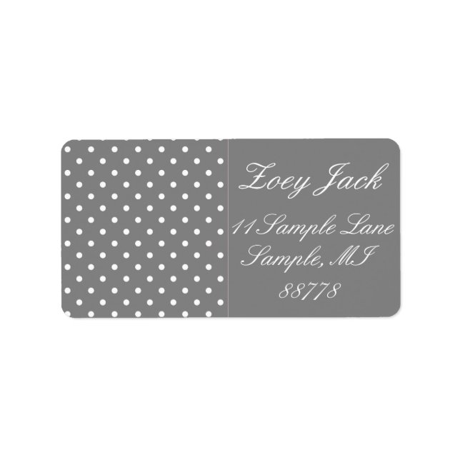 Grey Polka Dot Address Labels (Front)