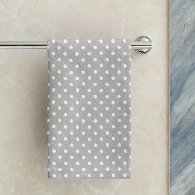 Grey Polka Dot Bath Towel Set (Creator Uploaded)