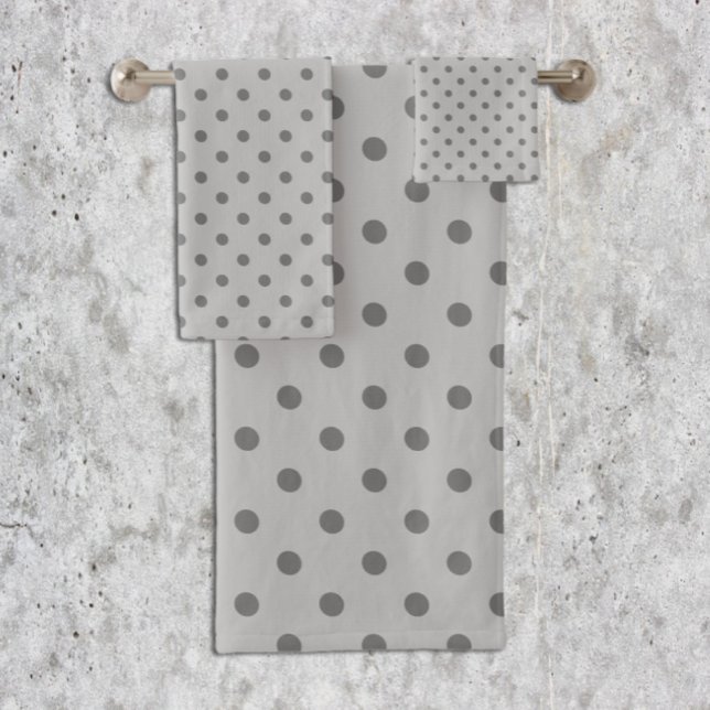 Grey Polka Dot Bath Towel Set (Creator Uploaded)