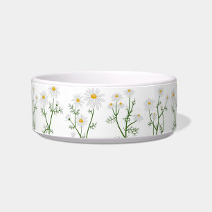 Grey Polka Dot-Daisy Pet Bowl